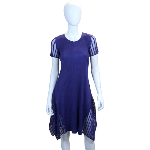 Flash Sale: Cap Sleeve Illusion Pleated Dress - DR783